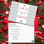 Familie Kerstfeest Save the Date Trees Briefkaart<br><div class="desc">Leuk kerstpatroon met kerstbomen patroon ontwerp. Alle tekst is bewerkbaar,  aanpasbaar en eenvoudig te wijzigen met uw feestgegevens.</div>