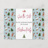 Familie Kerstfeest Save the Date Vakantie Briefkaart (Voorkant)