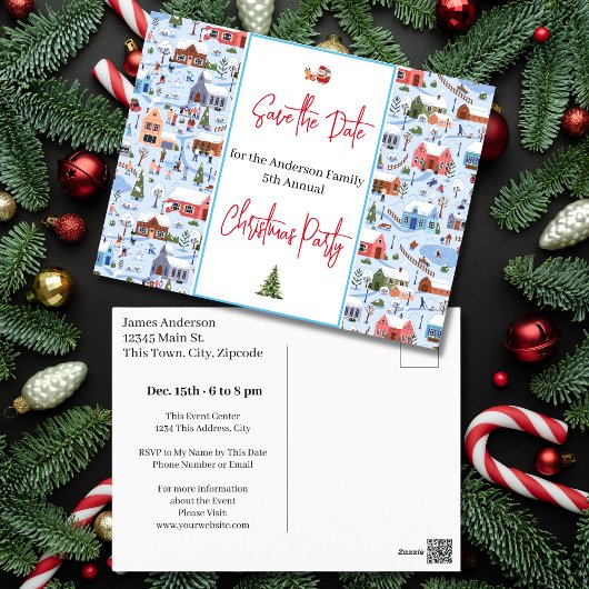 Familie Kerstfeest Save the Date Vakantie Briefkaart