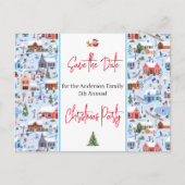 Familie Kerstfeest Save the Date Winterland Briefkaart (Voorkant)