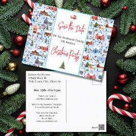 Familie Kerstfeest Save the Date Winterland Briefkaart