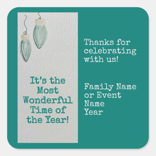 Familie kerstfeest voor Sticker (Voorkant)