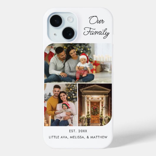 Familie kerstfeestdag fotocollage Case-Mate iPhone case (Achterkant)