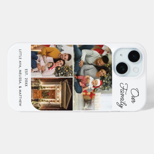 Familie kerstfeestdag fotocollage Case-Mate iPhone case (Achterkant (horizontaal))