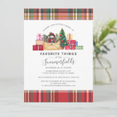 Familie kerstfeestjes favoriete dingen kaart (Staand voorkant)