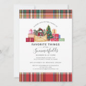 Familie kerstfeestjes favoriete dingen kaart (Voorkant)