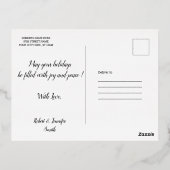 Familie kerstFolie Post Kaart met elegant lijst (Achterkant)