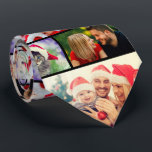 Familie kerstfoto-collage Reunion Stropdas<br><div class="desc">Wat een grote verrassing voor deze kerstgezinshereniging! Geef deze moderne trendy familiefoto collage stropdas een persoonlijk tintje met 4 favoriete foto's van je geliefden en maak van dit een cadeautje voor een goede zaak dat zeker een glimlach zal brengen naar elke vader,  opa of favoriete oom.</div>