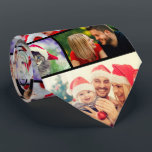 Familie kerstfoto-collage Reunion Stropdas<br><div class="desc">Wat een grote verrassing voor deze kerstgezinshereniging! Geef deze moderne trendy familiefoto collage stropdas een persoonlijk tintje met 4 favoriete foto's van je geliefden en maak van dit een cadeautje voor een goede zaak dat zeker een glimlach zal brengen naar elke vader, opa of favoriete oom.</div>