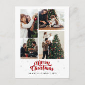 Familie Kerstfoto Collage Typografie Feestdagenkaart (Voorkant)