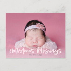 Familie kerstfoto Eenvoudige moderne jute kinderen Feestdagenkaart