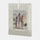 Familie kerstfoto glas ornament (Voorkant links)