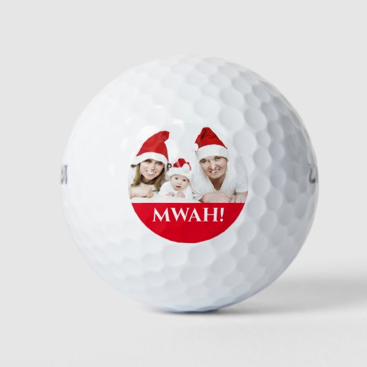 Familie kerstfoto mwah vakantie groet golfballen (Voorkant)