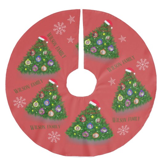 Familie Kerstfoto op Kerstboom Kerstboom Rok (Voorkant)