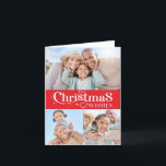 FAMILIE KERSTFOTO stijlvolle typografie rood Feestdagen Kaart<br><div class="desc">door kat massard >>> www.simplysweetPAPERIE.com <<< Een elegant, typografisch ontwerp met de quote Christmas Wishes. Multi foto optie voor uw mooie familie. TIPS 1. Om het formaat/de positie van de foto te wijzigen, druk je op de knop "Aanpassen". 2. U kunt ook de lettertypen wijzigen, verplaatsen en meer tekst toevoegen!...</div>