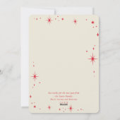 FAMILIE KERSTFOTO stijlvolle typografie rood Feestdagenkaart (Achterkant)