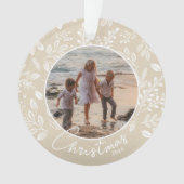 Familie kerstfoto van ivoor Acrylyl Ornament (voorkant)