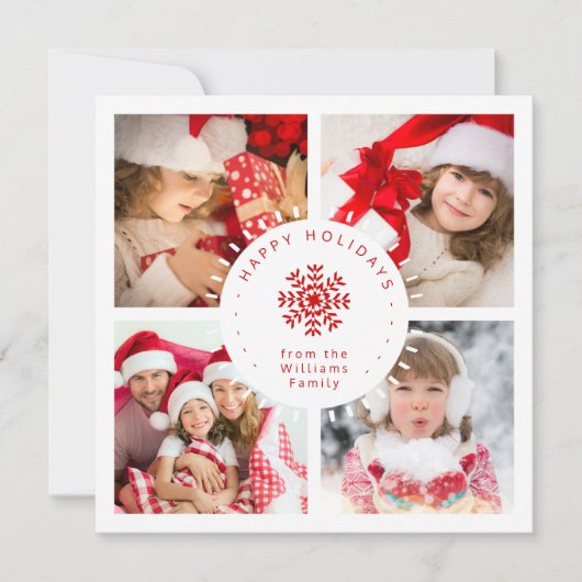 Familie kerstfoto's Snowflake Sjabloon (Voorkant)