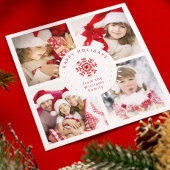 Familie kerstfoto's Snowflake Sjabloon