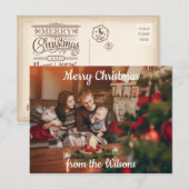 Familie kerstgroet feestdagenkaart (Voorkant / Achterkant)