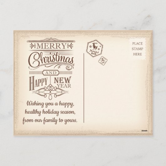 Familie kerstgroet feestdagenkaart (Achterkant)