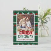 Familie Kerstkaart met Gebreide Trui (Staand voorkant)