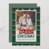 Familie Kerstkaart met Gebreide Trui (Voorkant / Achterkant)