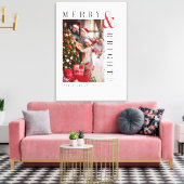 Familie Kerstkaart Moderne Script Vakantie Canvas Afdruk (Insitu (Woonkamer))