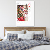 Familie Kerstkaart Moderne Script Vakantie Canvas Afdruk (Insitu (Slaapkamer))