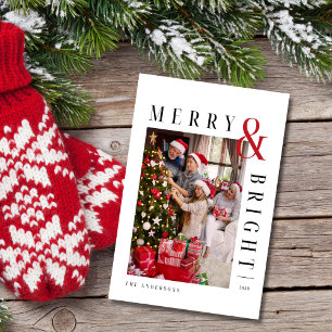 Familie Kerstkaart Moderne Script Vakantie Feestdagenkaart