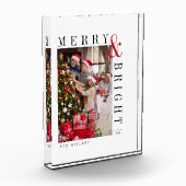 Familie Kerstkaart Moderne Script Vakantie Fotoblokken (Links)