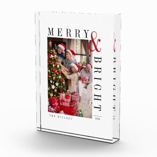 Familie Kerstkaart Moderne Script Vakantie Fotoblokken (Rechts)