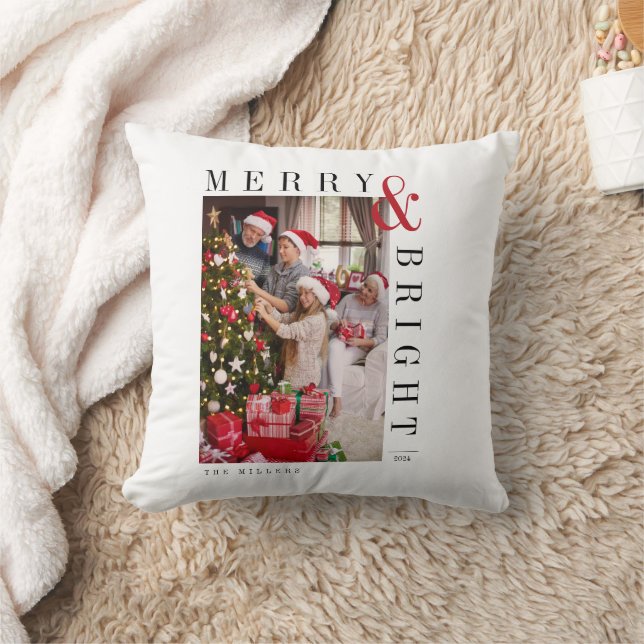 Familie Kerstkaart Moderne Script Vakantie Kussen (Deken)