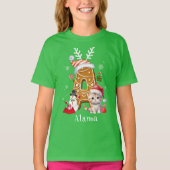 Familie Kerstman Gingerbread Letter A Girl T-shirt (Voorkant)