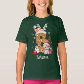 Familie Kerstman Gingerbread Letter B Meisje T-shirt (Voorkant)