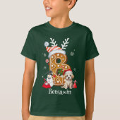 Familie Kerstman Gingerbread Letter Boy T-shirt (Voorkant)