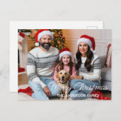 Familie Kerstman met Cadeaus Custom Photo Briefkaart (Voorkant / Achterkant)