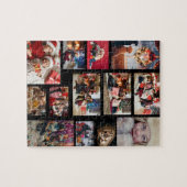 Familie Kerstmis 13 Fotocollage zwart Legpuzzel (Horizontaal)