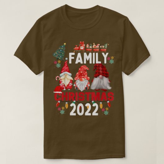 Familie Kerstmis 2022 Matching s Squad Gnome Love T-shirt (Design voorkant)