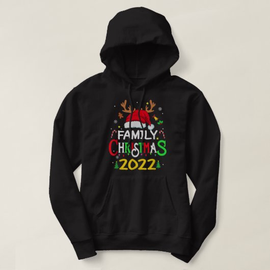 Familie Kerstmis 2022 Squad Santa Matching Reindee Hoodie (Design voorkant)