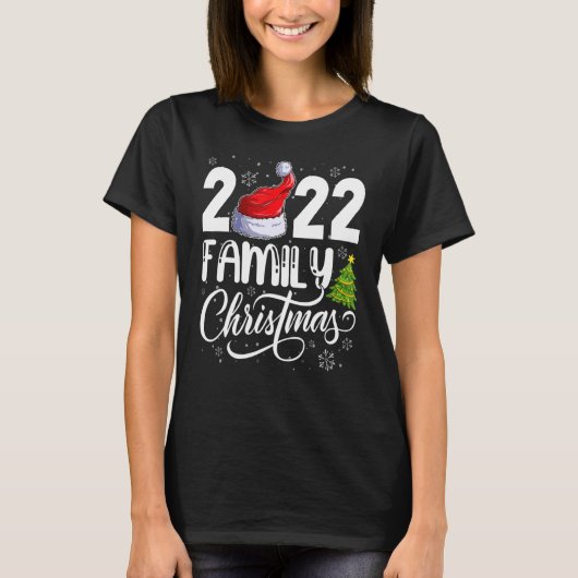 Familie Kerstmis 2022 Team kerstman — Boom P T-shirt (Voorkant)