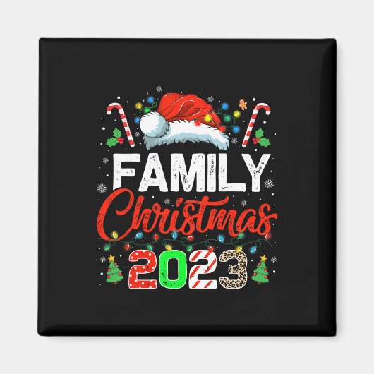 Familie Kerstmis 2023 Matching Squad Santa Elf Fun Magneet (Voorkant)