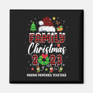 Familie Kerstmis 2023 Matching Squad Santa Elf Fun Magneet