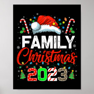 Familie Kerstmis 2023 Matching Squad Santa Elf Fun Poster