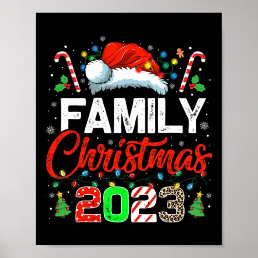 Familie Kerstmis 2023 Matching Squad Santa Elf Fun Poster (Voorkant)