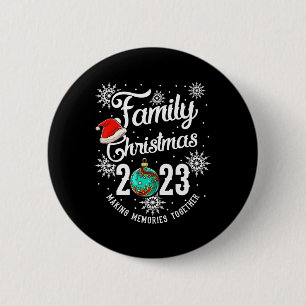 Familie Kerstmis 2023 Samen herinneringen maken Ronde Button 5,7 Cm