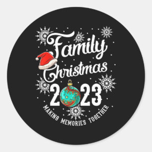 Familie Kerstmis 2023 Samen herinneringen maken Ronde Sticker