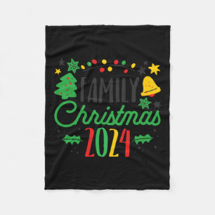Familie Kerstmis 2024 Bijpassende Gift Santa Xmas Fleece Deken