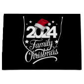 Familie Kerstmis 2024 Bijpassende Pajama Santa Groot Cadeauzakje (Voorkant)