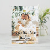 Familie Kerstmis 2024 Foto Feestdagenkaart (Staand voorkant)